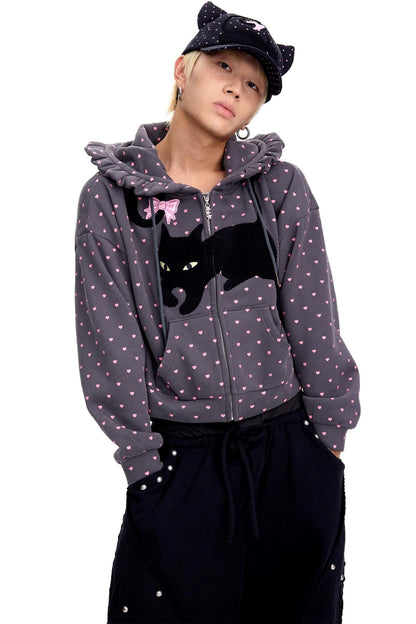Love Polka Dot Cat Ear Jacket