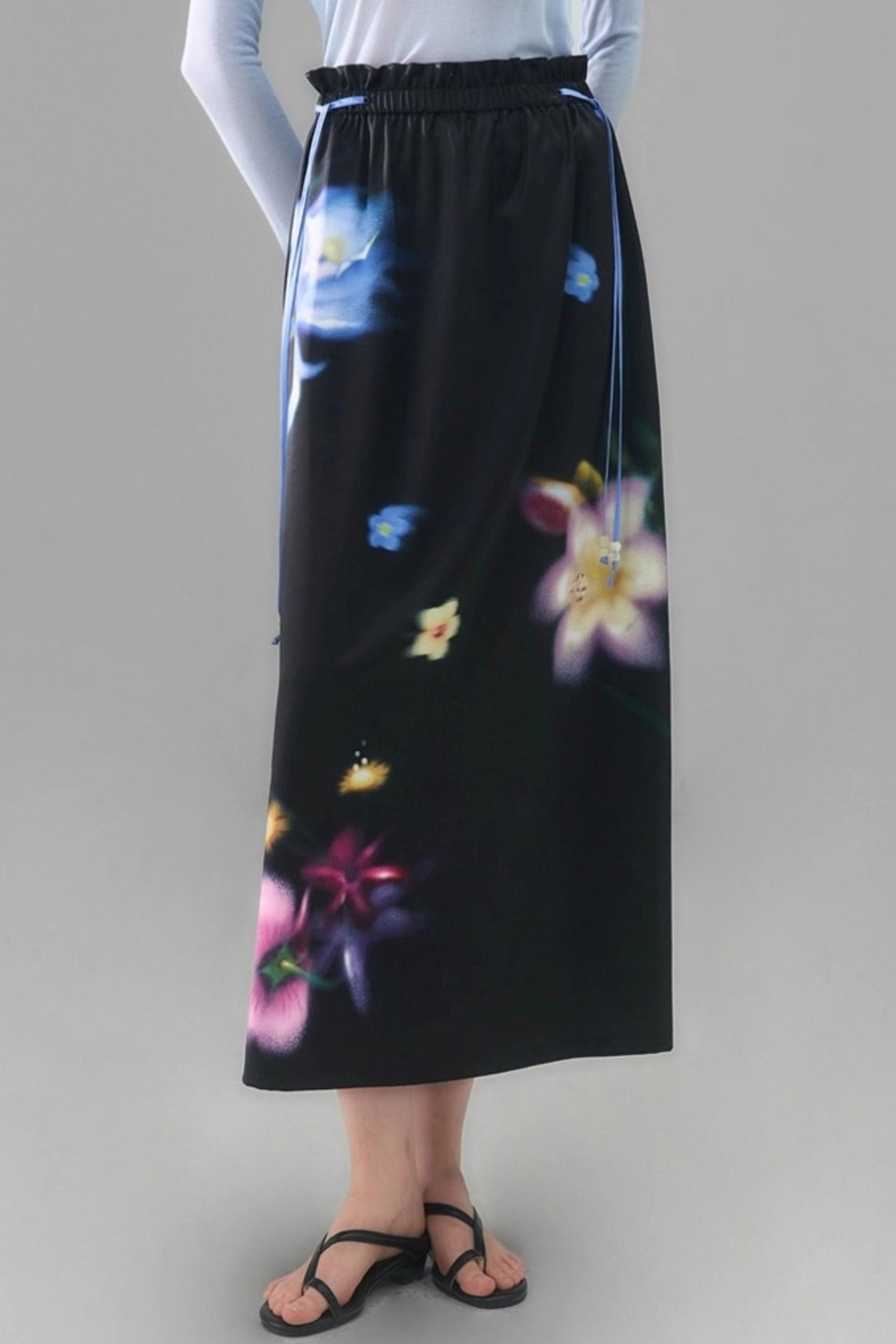 Wild Flower Satin Print Skirt