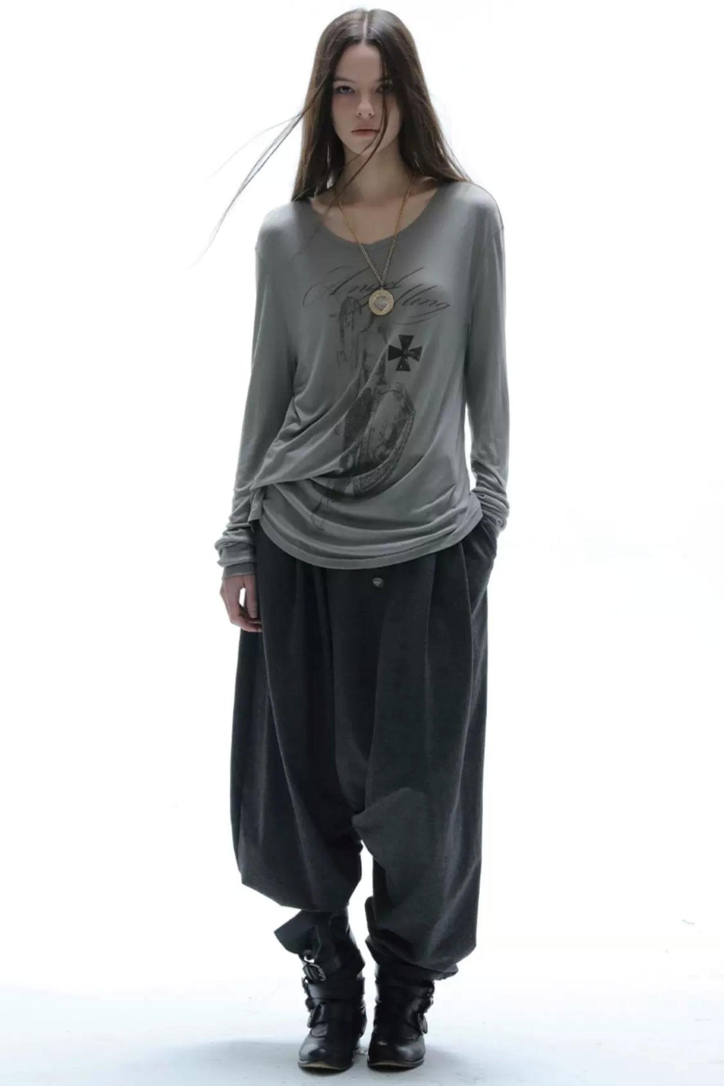 朋克不對稱Long sleeveT恤