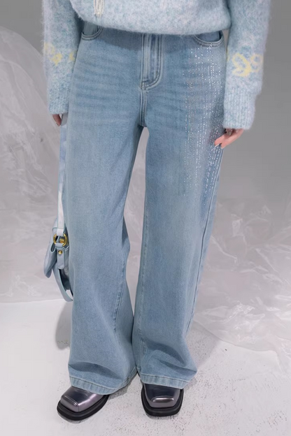 Jeans mit Sternenhimmel-Strasssteinen