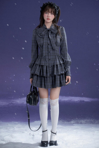 Twilight Plaid Gray Dress