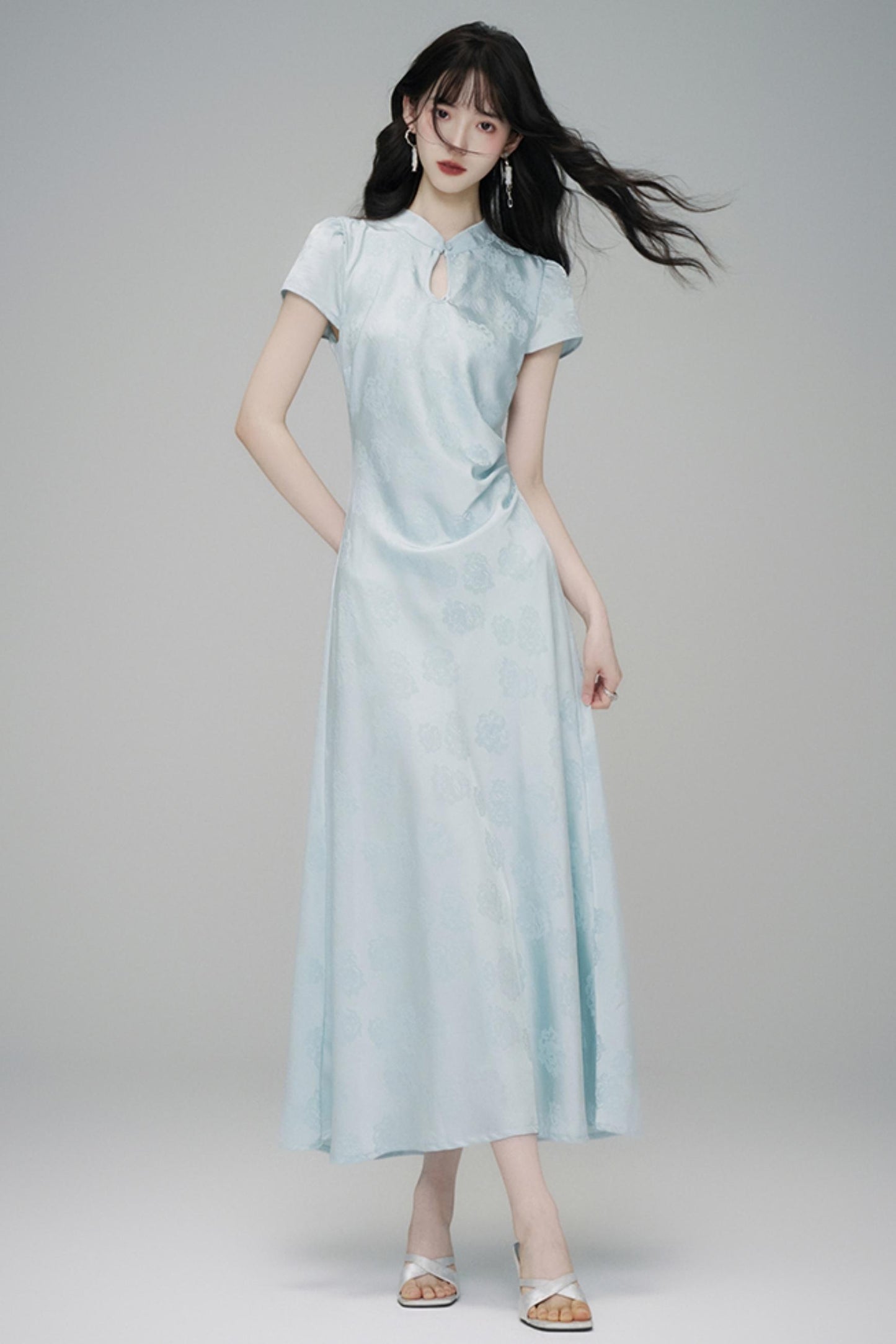 Chic Jacquard Summer Cheongsam Dress