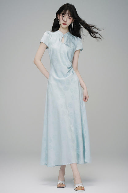 Chic Jacquard Summer Cheongsam Dress