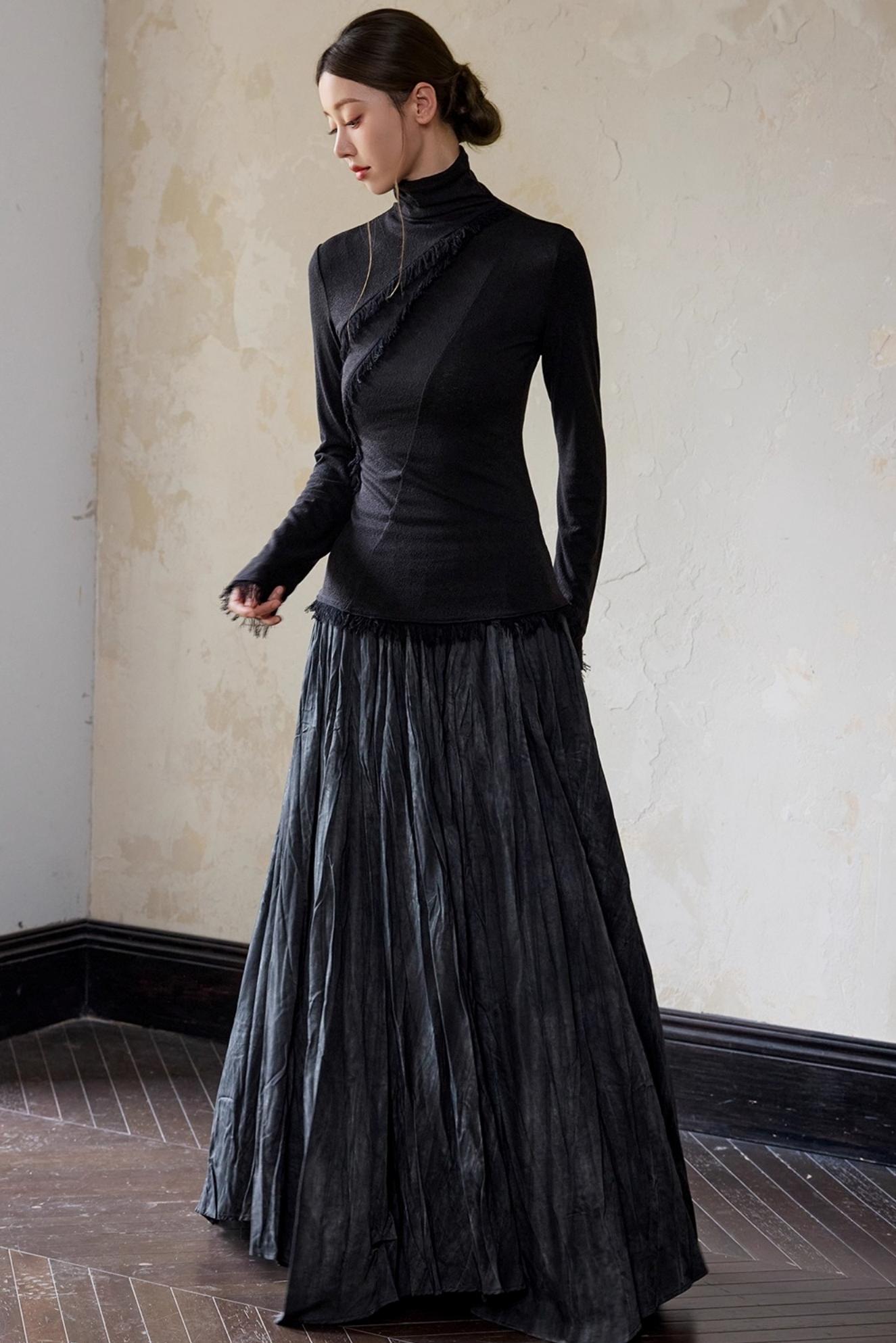 White Wool Turtleneck Knit Top