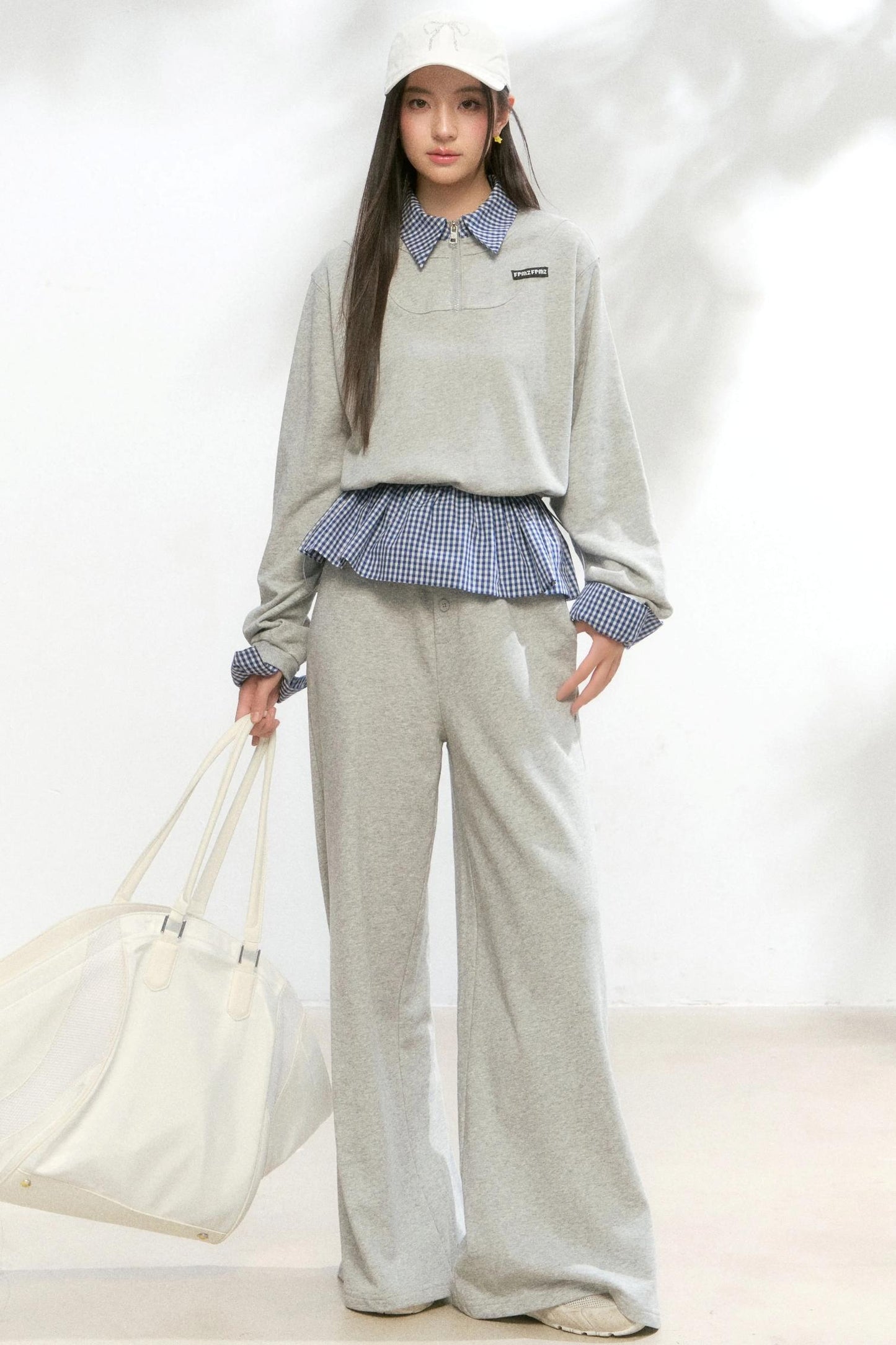 Fake Layered Contrast Knit Top Set-Up