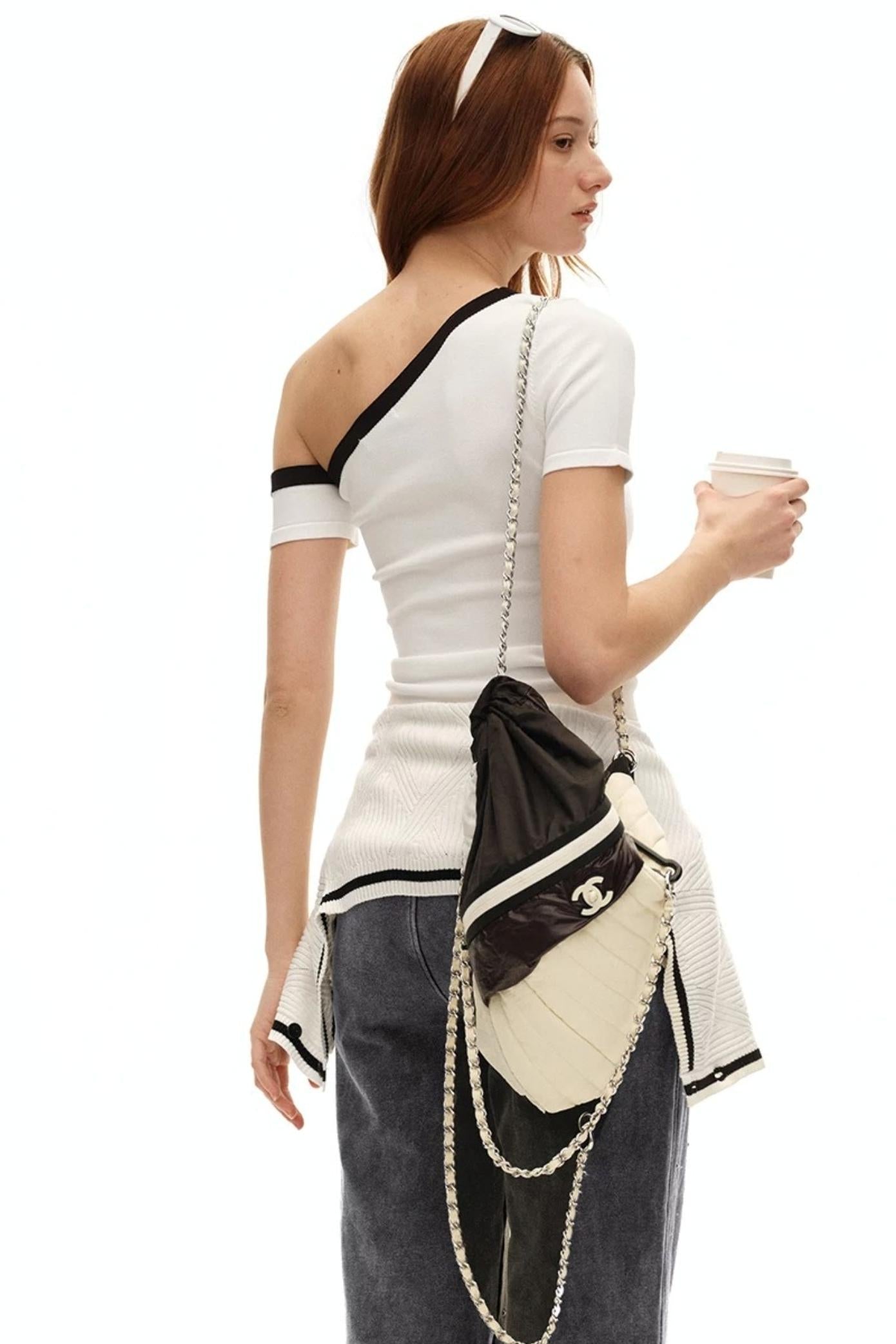 Asymmetrical Ice Linen Top