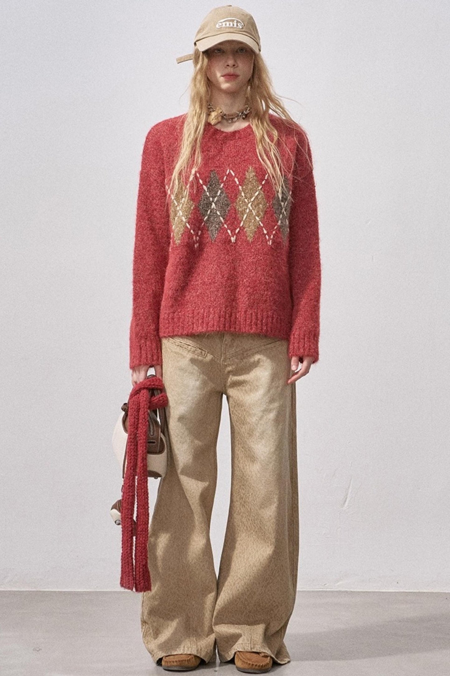 Floral Diamond Knit Sweater