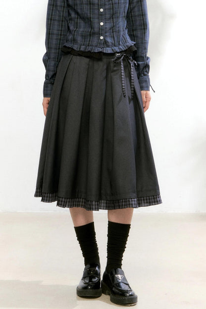 Autumn Pleated A-Line Skirt