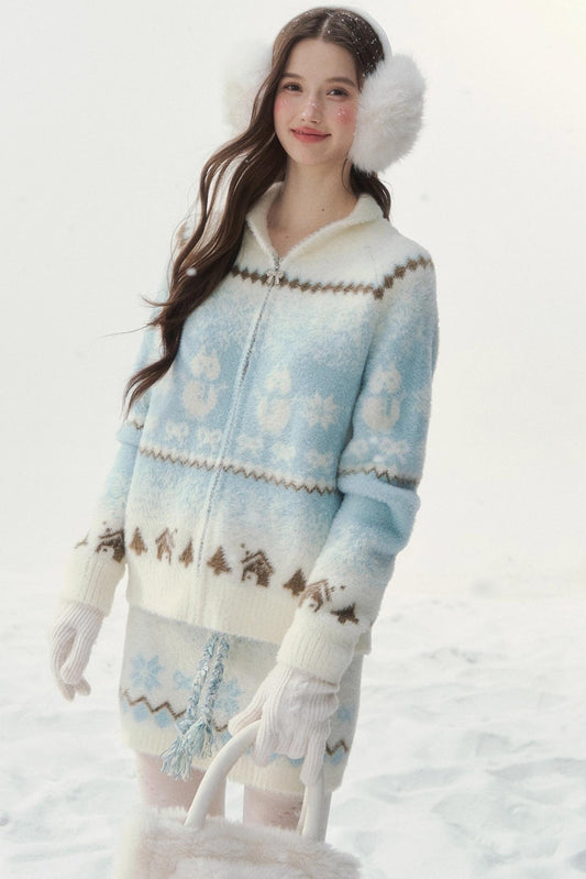 First Snow Mink Jacket Skirt Set-Up