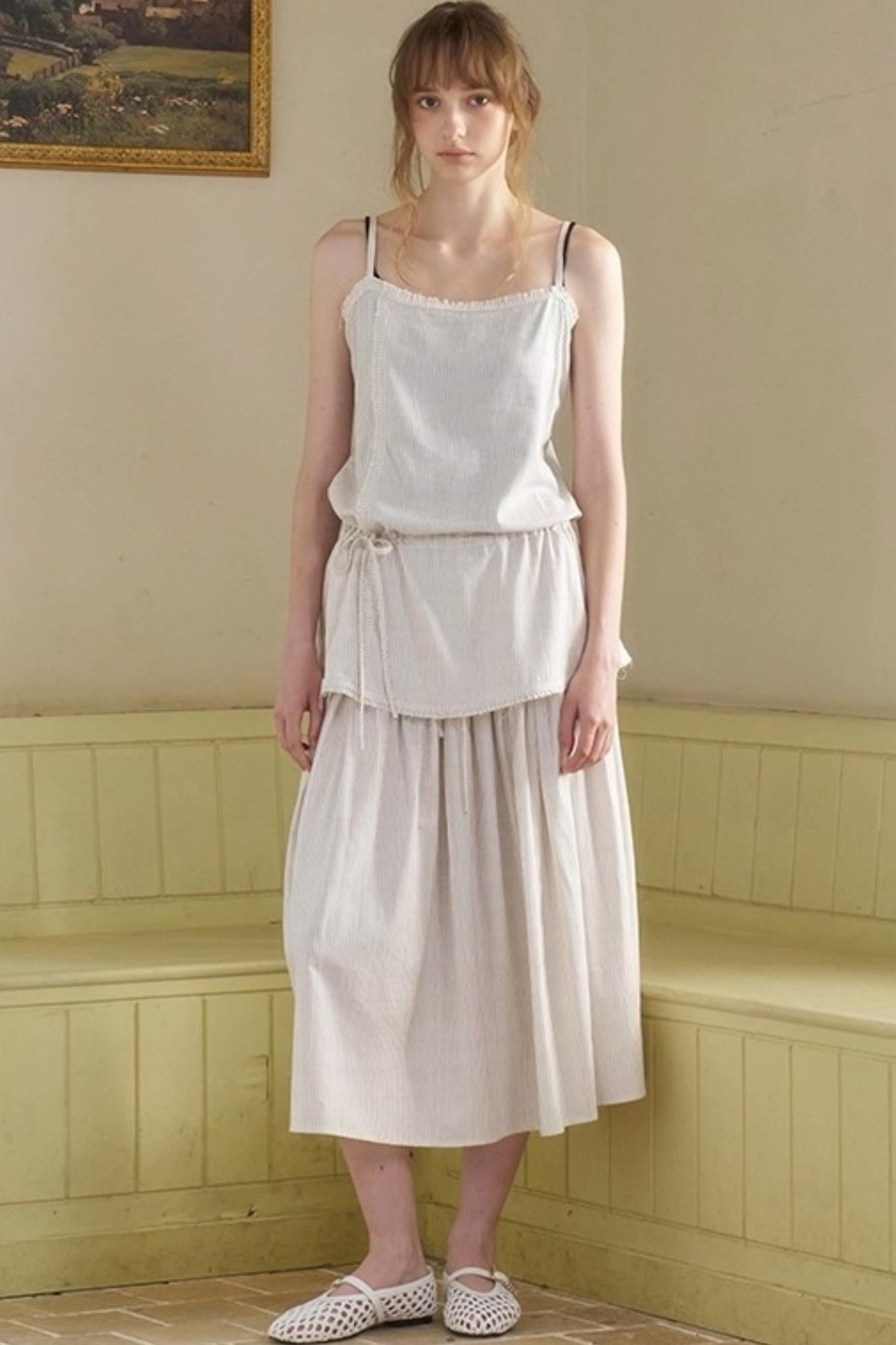 Retro Loose A-Line Stripe Skirt