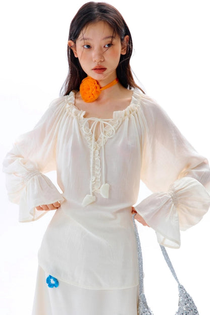 Square Streamer Printed Top