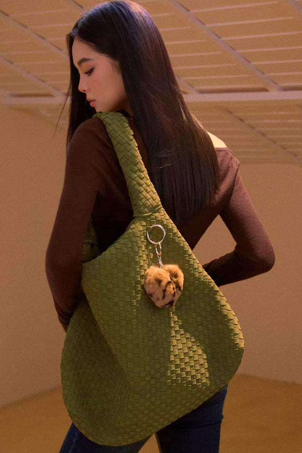 Vintage Faux Suede Shoulder Bag