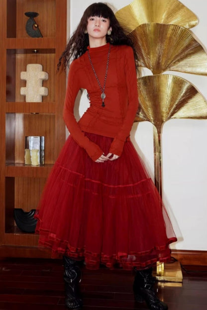 Split Knitted Base Layer Top