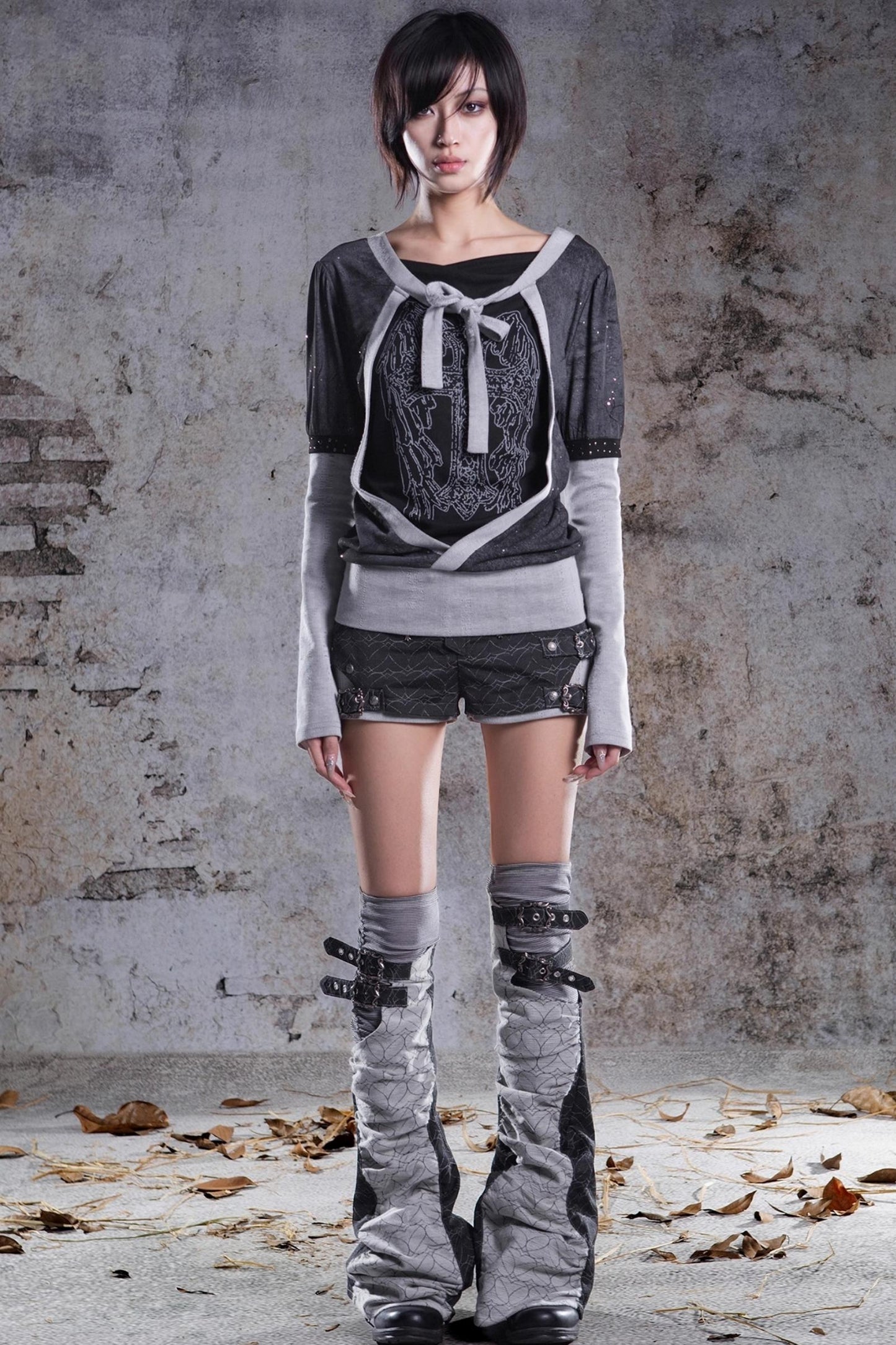 Punk Retro Low-Rise Shorts Set-Up