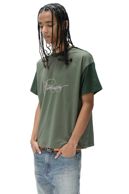 Exitmode Retro Distressed Floral Embroidery T-Shirt