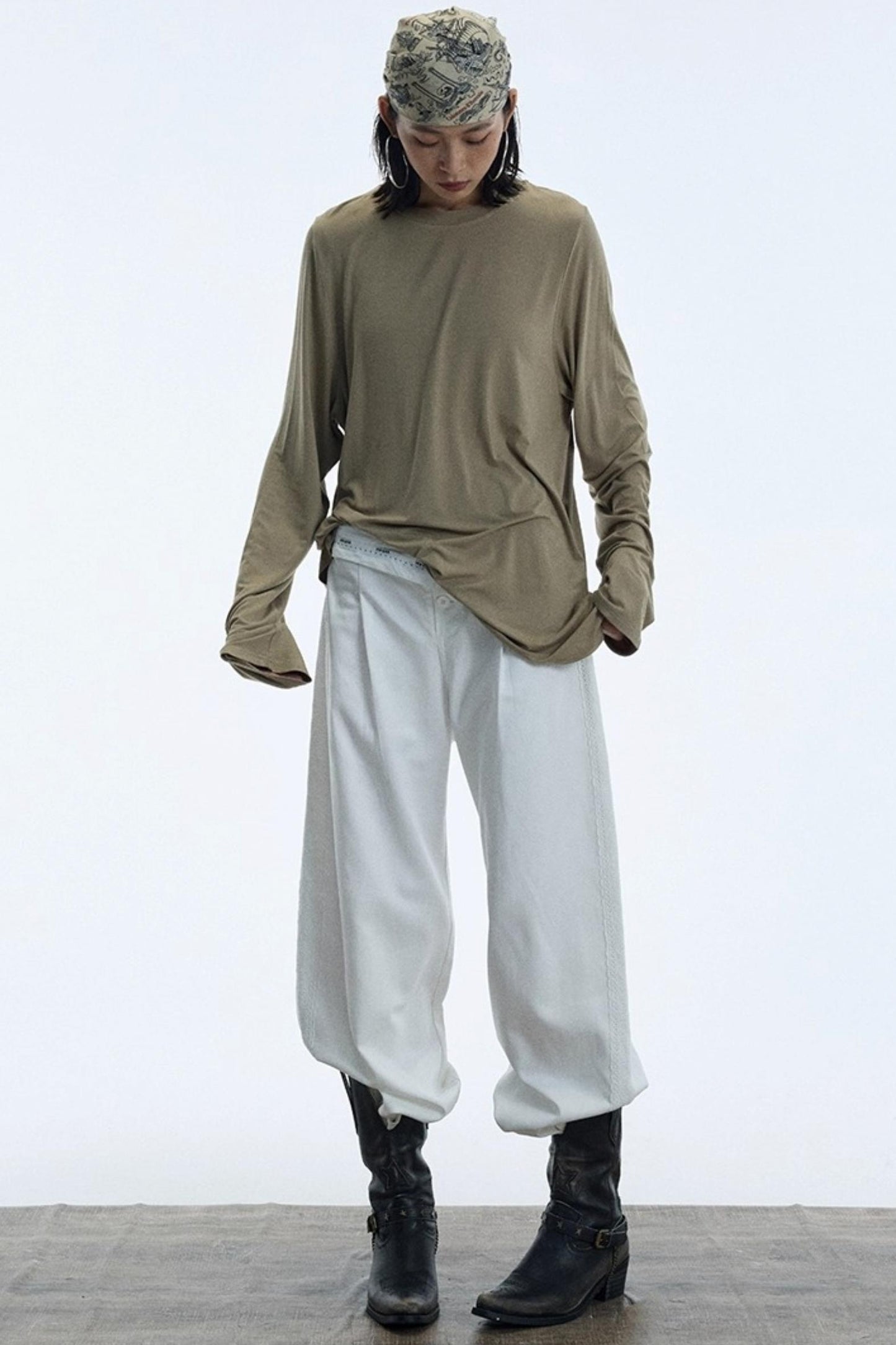 Autumn White Wide-Leg Pants