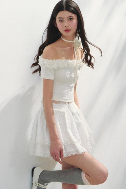 Lace Asymmetrical Top