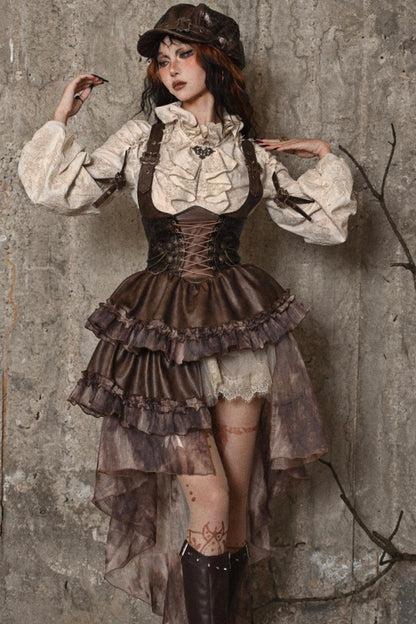 Halloween Steampunk Suspender Skirt