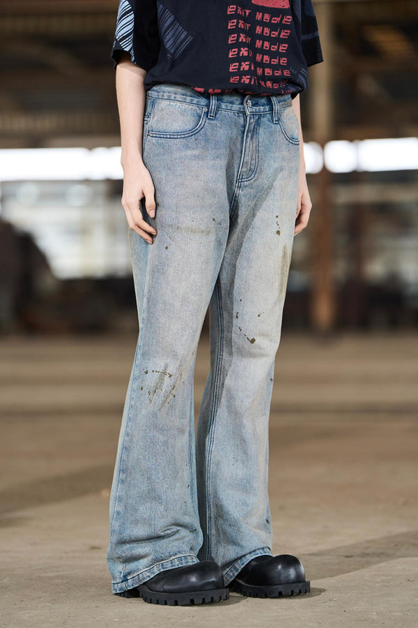 Aged Straight Leg Denim Pants