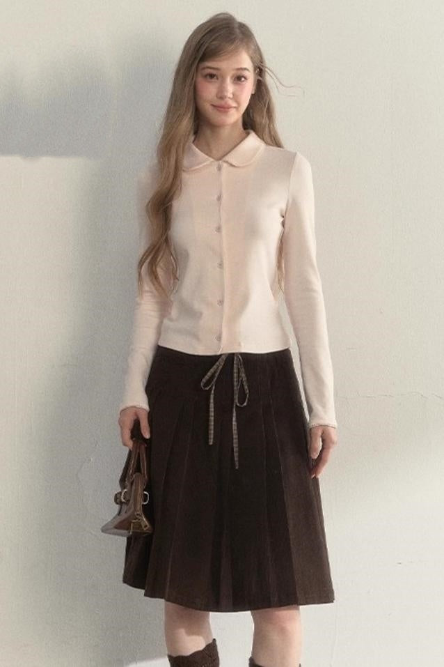 Pink and Gray Doll Collar Top