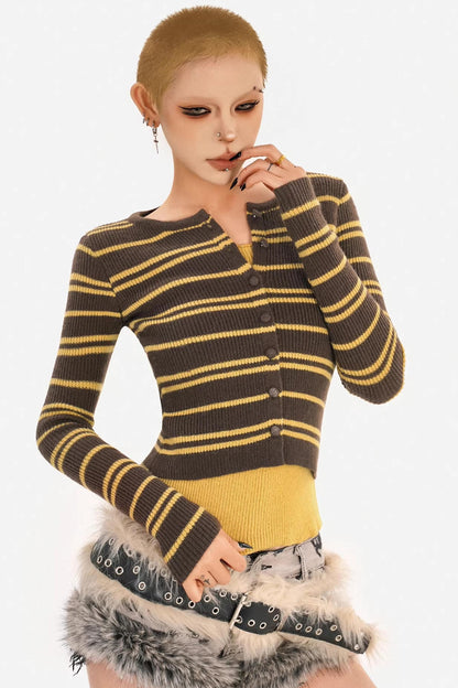 Milky Retro Striped Sweater