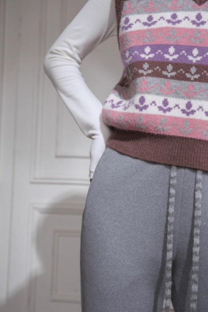 Wool Silk Flared Pants