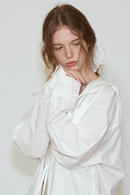 Sun Lace Set: Hooded Shirt Skirt Set-Up