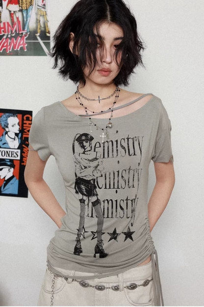 Ripped Off-Shoulder Blouse