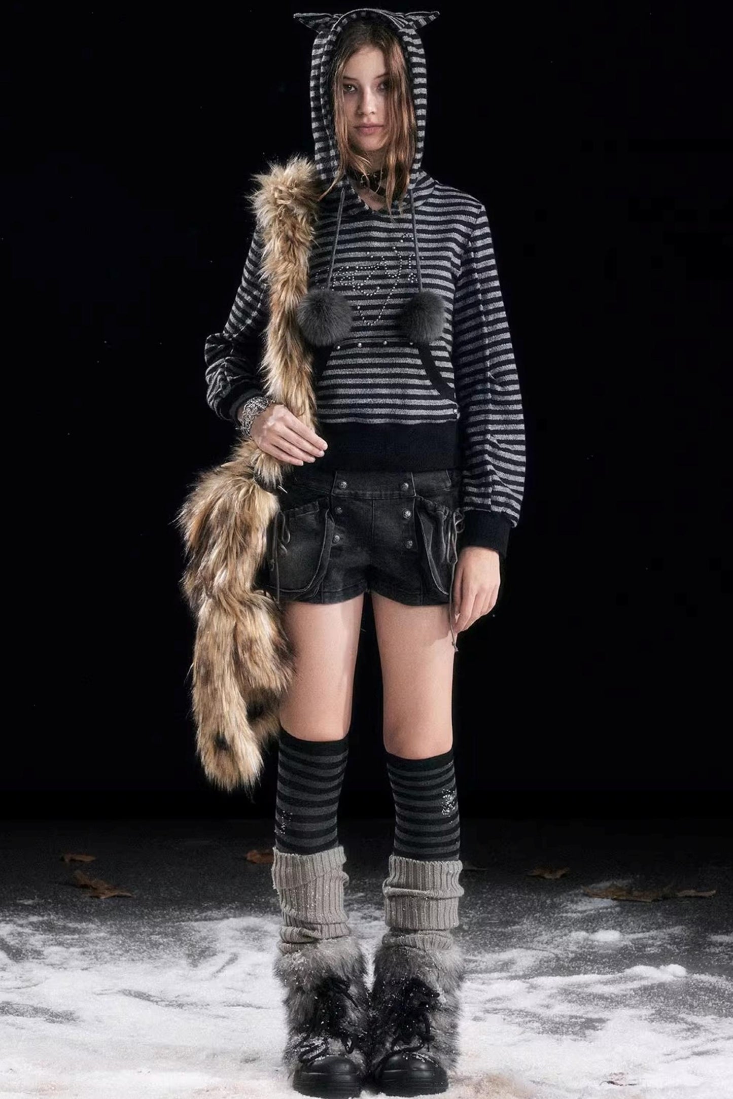 Autumn Flower Bud Denim Shorts