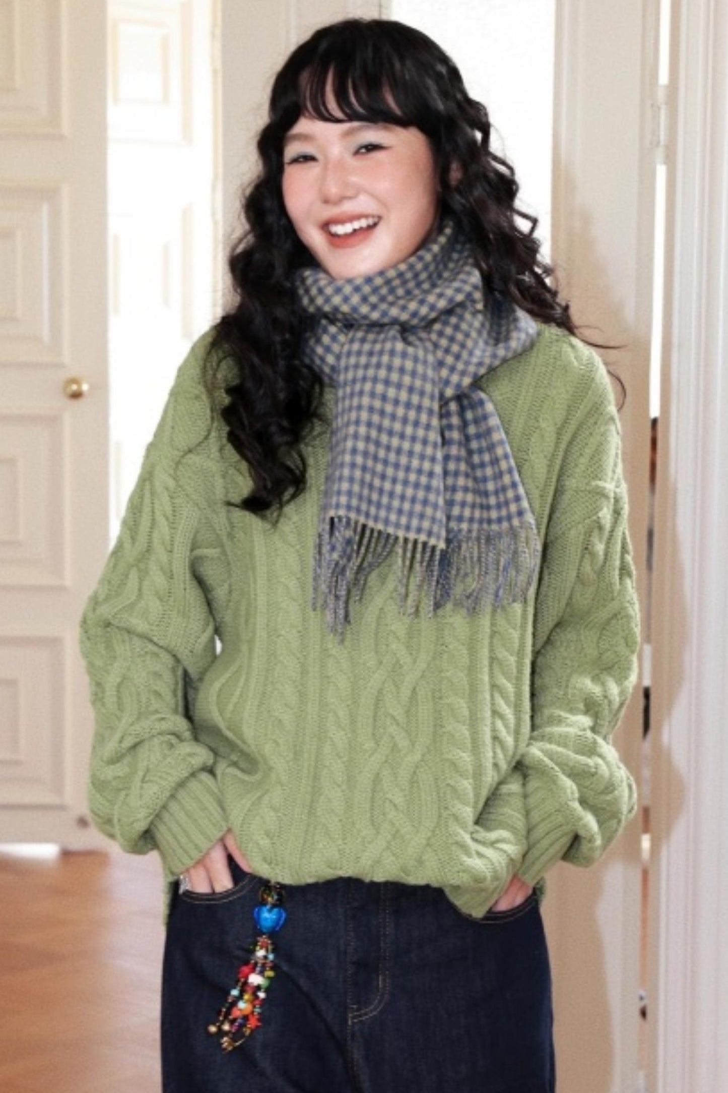 Sheep Wool Cable Knit Sweater