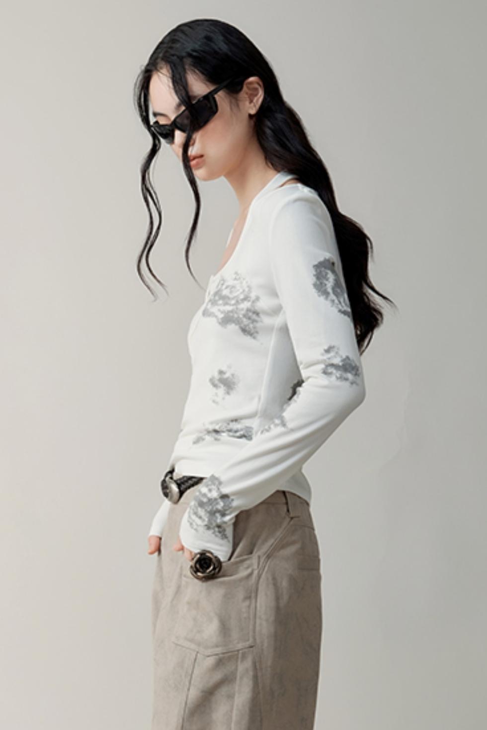 Skin-Friendly U-Neck Slim Top