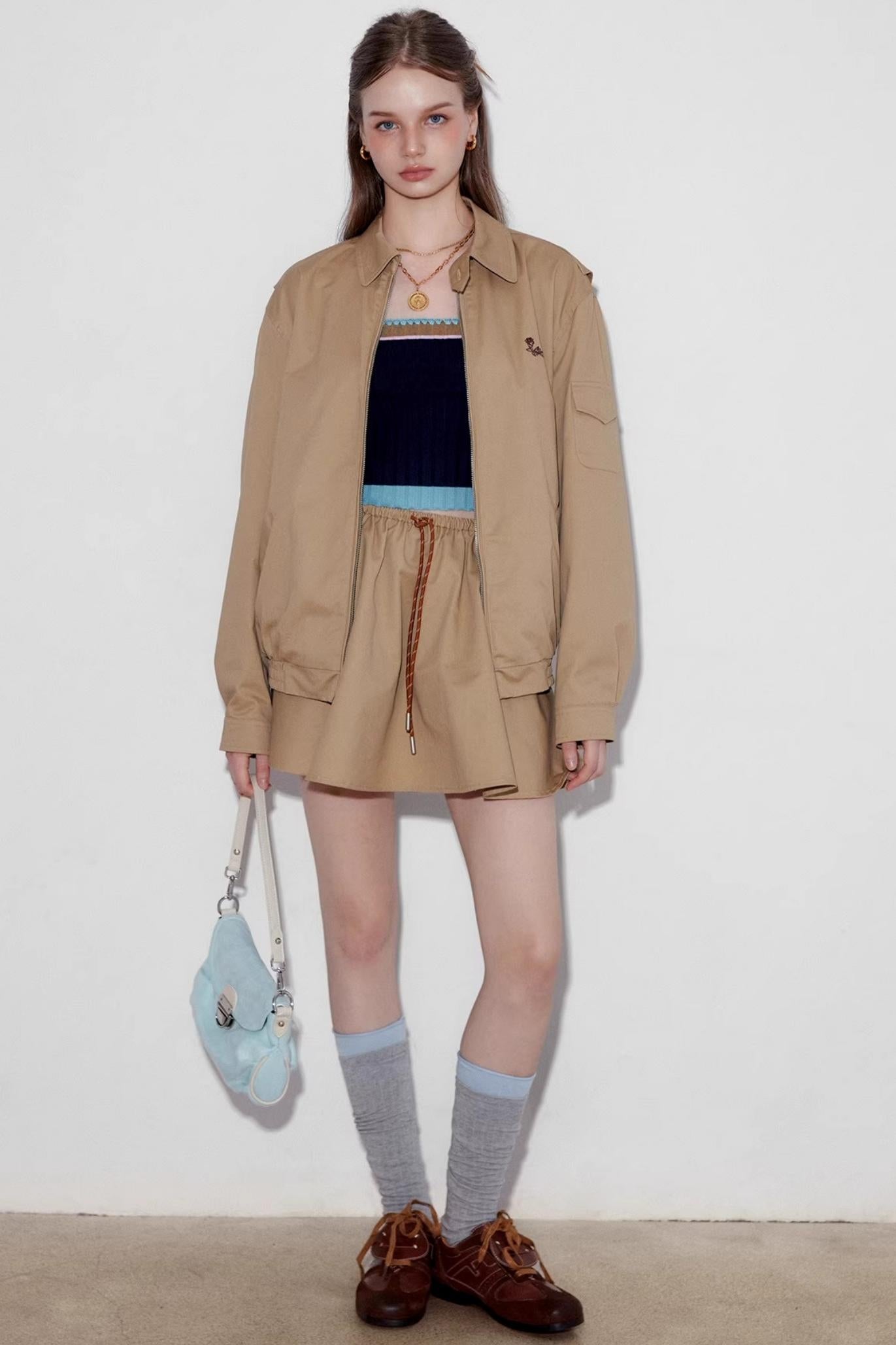 라펠 드롭 카고 재킷