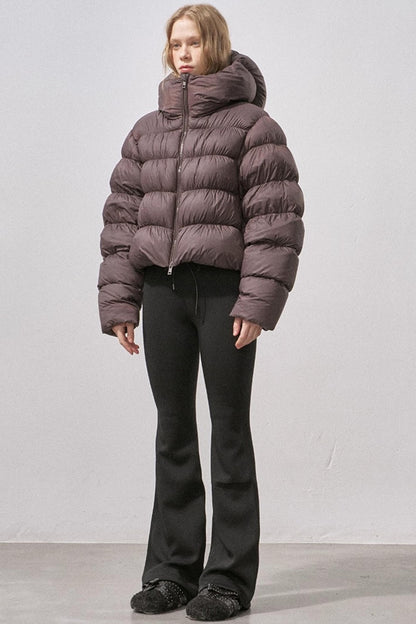 Black Micro-Stretch Flared Pants