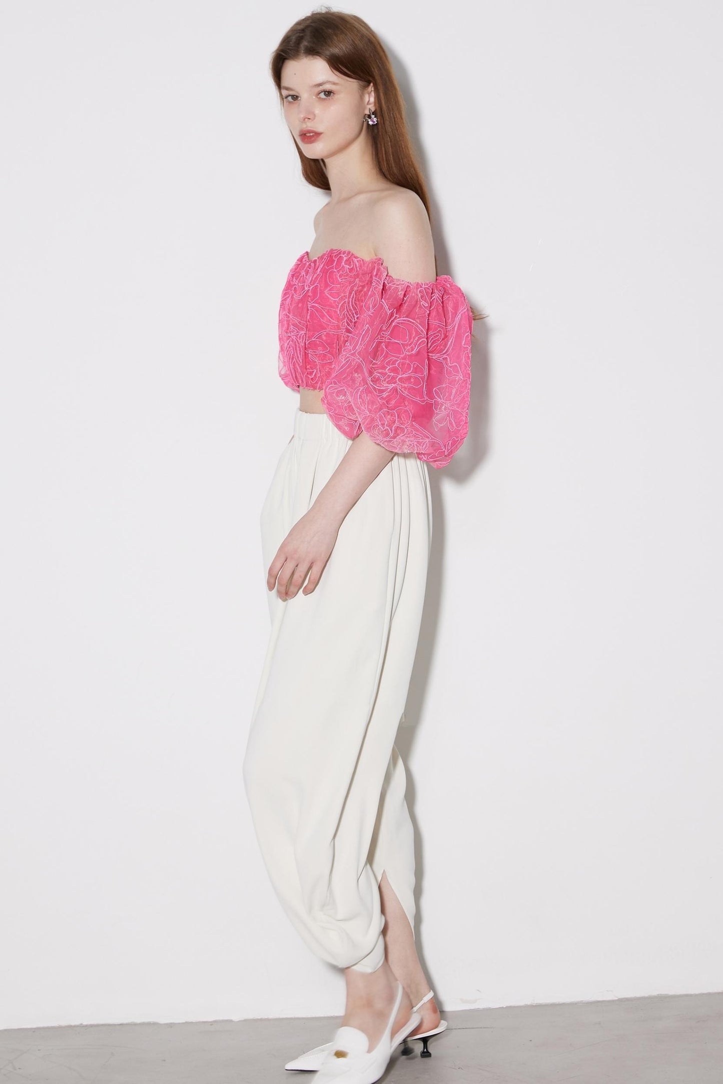 Pink Floral Crop Top