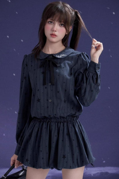 Dark Night Blue Bud Dress Set-Up