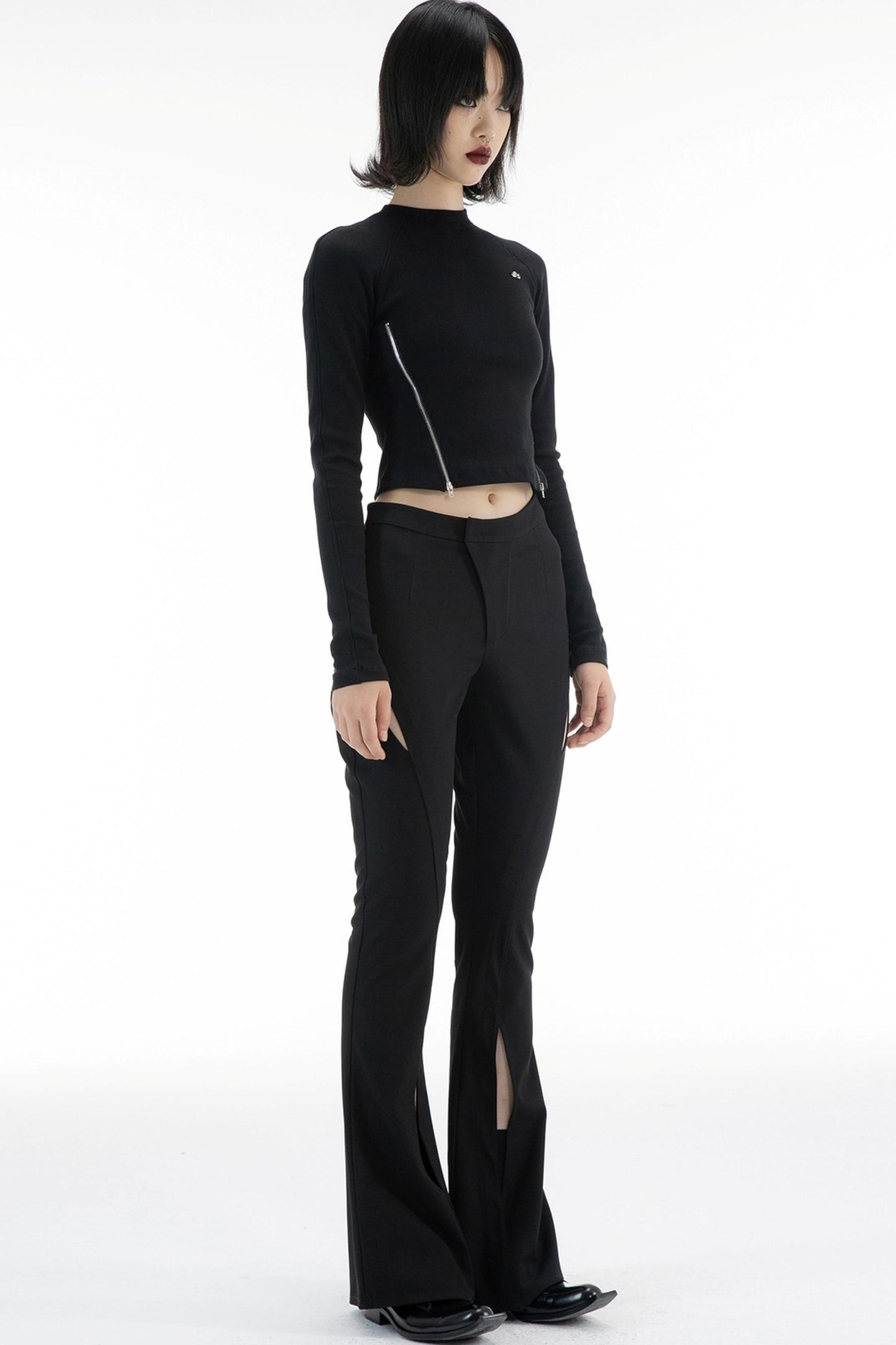 Slim Double-Zip Sleeve Top