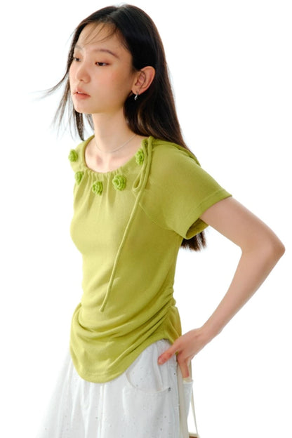 Flower Crochet Knit Top