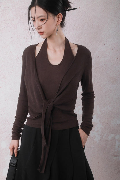 Autumn Mocha Brown Knitted Sweater