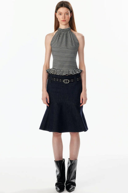Wide-Waisted Fishtail Skirt