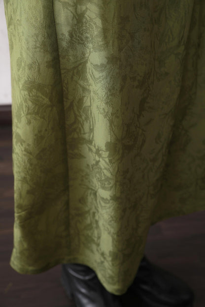 Plum Green Button Dress