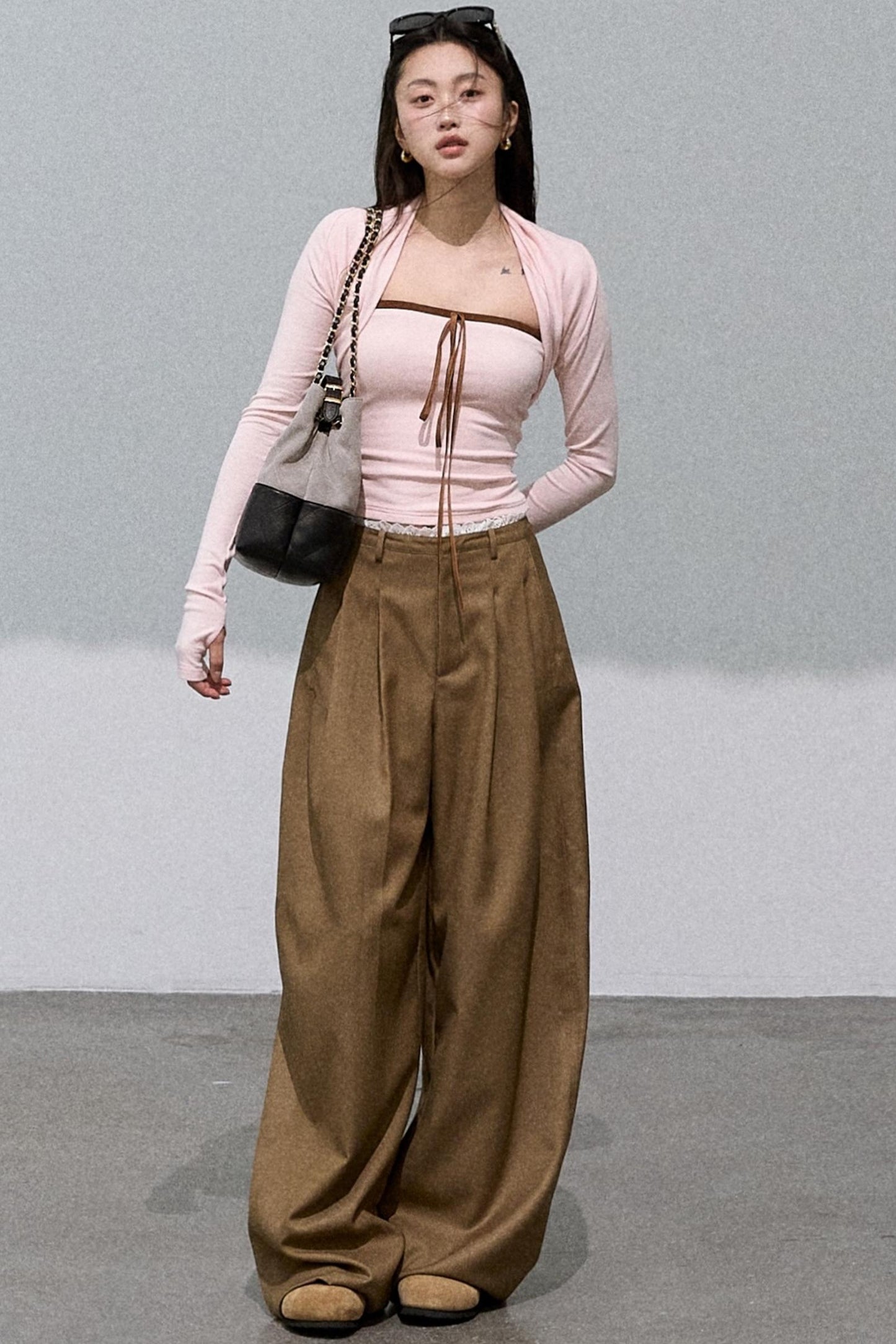 Embroidered Lace Casual Scimitar Wide-Leg Pants