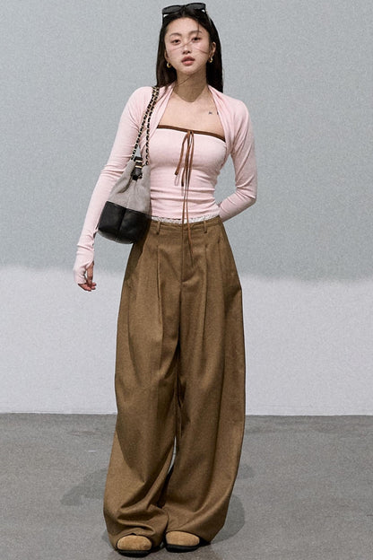 Embroidered Lace Casual Scimitar Wide-Leg Pants