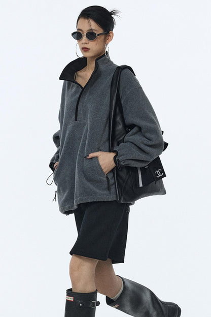 Black Elastic Waist Winter Skirt