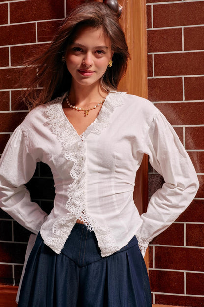 French Foam Lace Shirt Set-Up