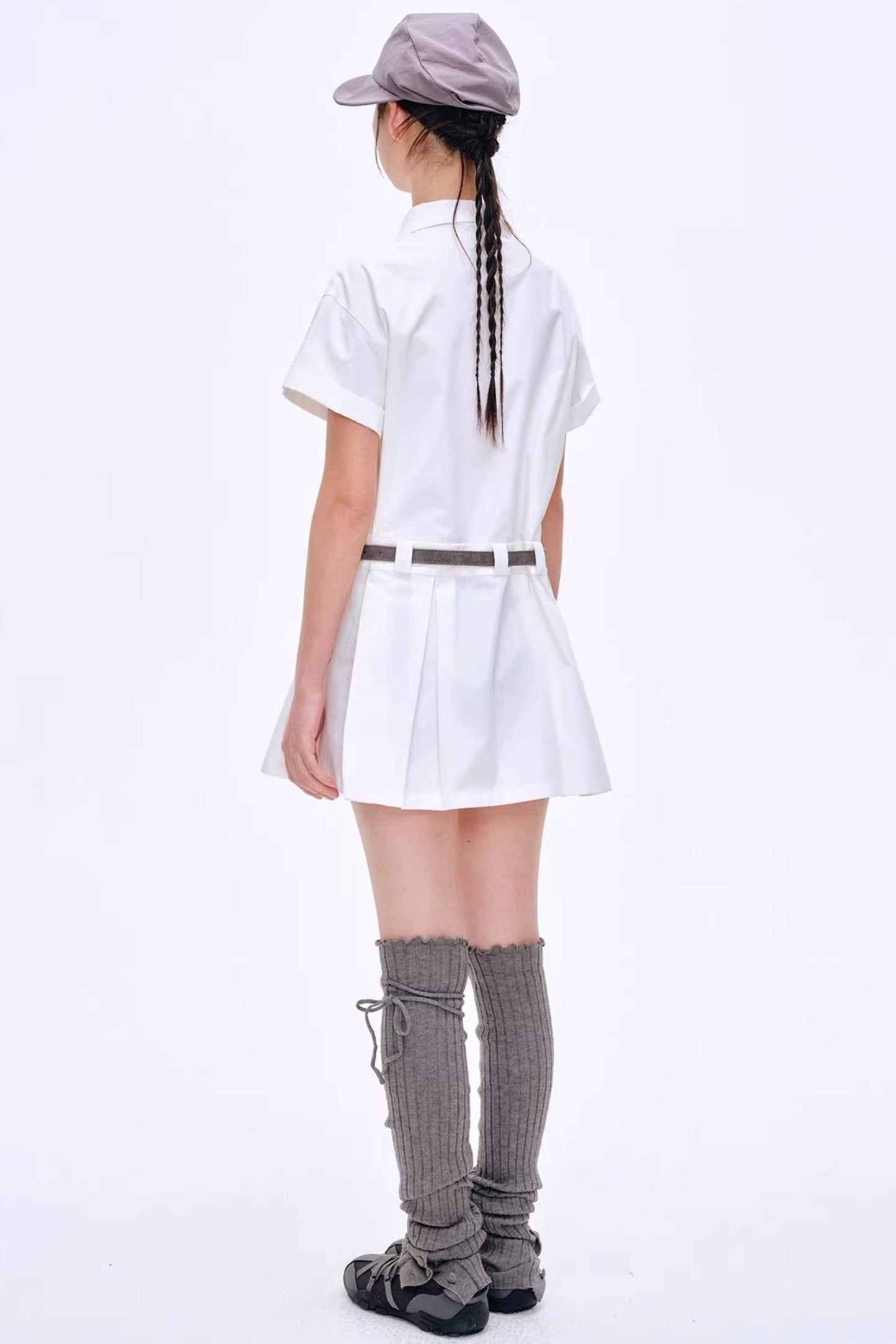 Simple Pleated Shirt Dress