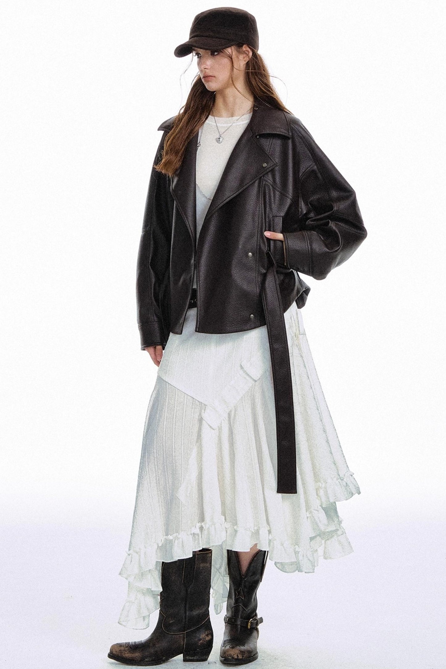 Versatile Solid Color Long Skirt