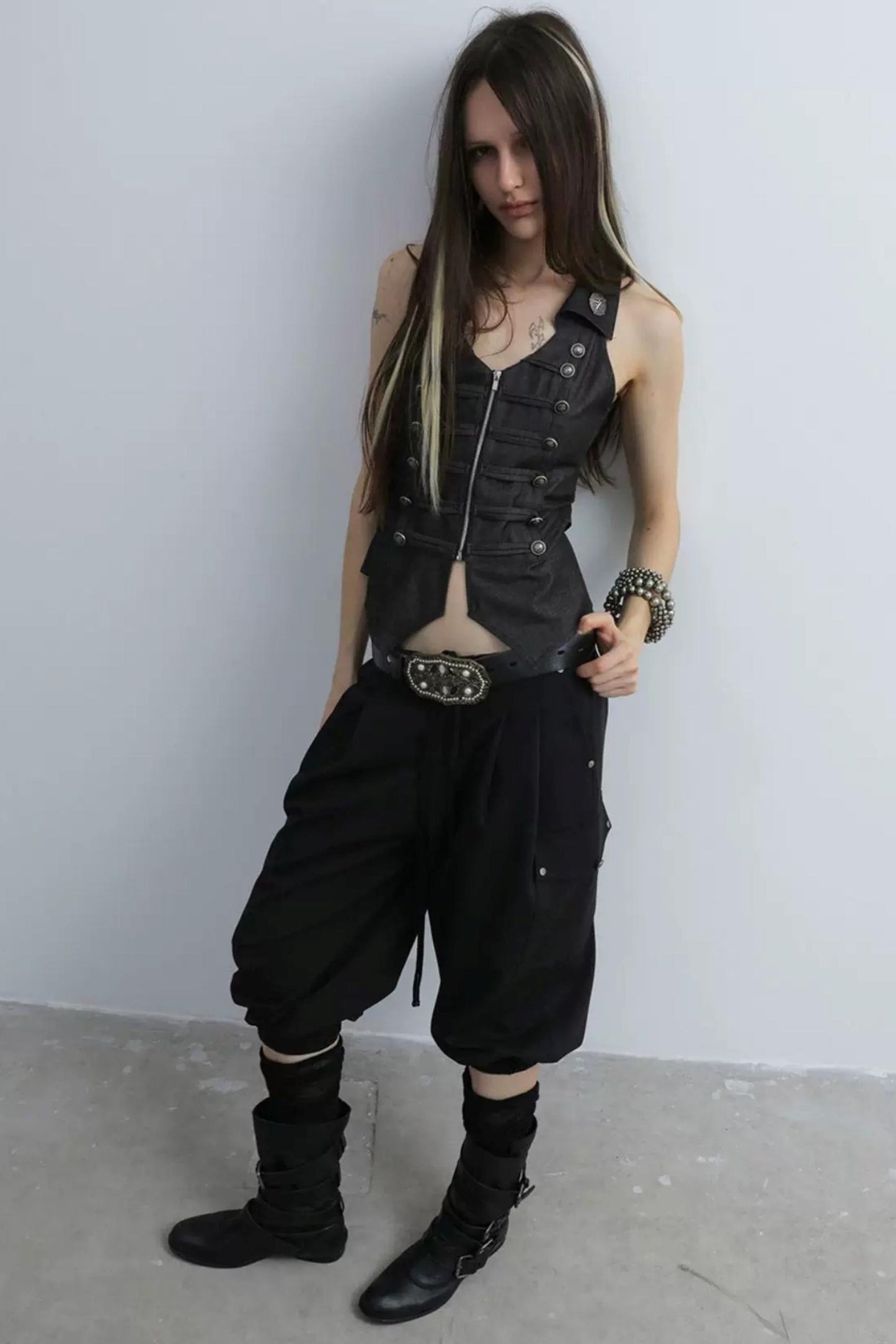 Equestrian Cargo Pleated Cuffed Pants