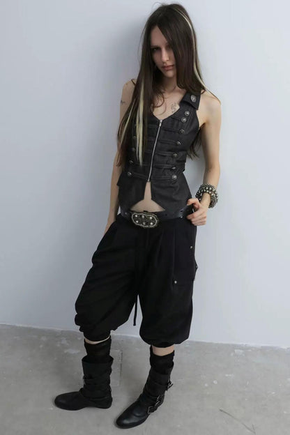 Equestrian Cargo Pleated Cuffed Pants