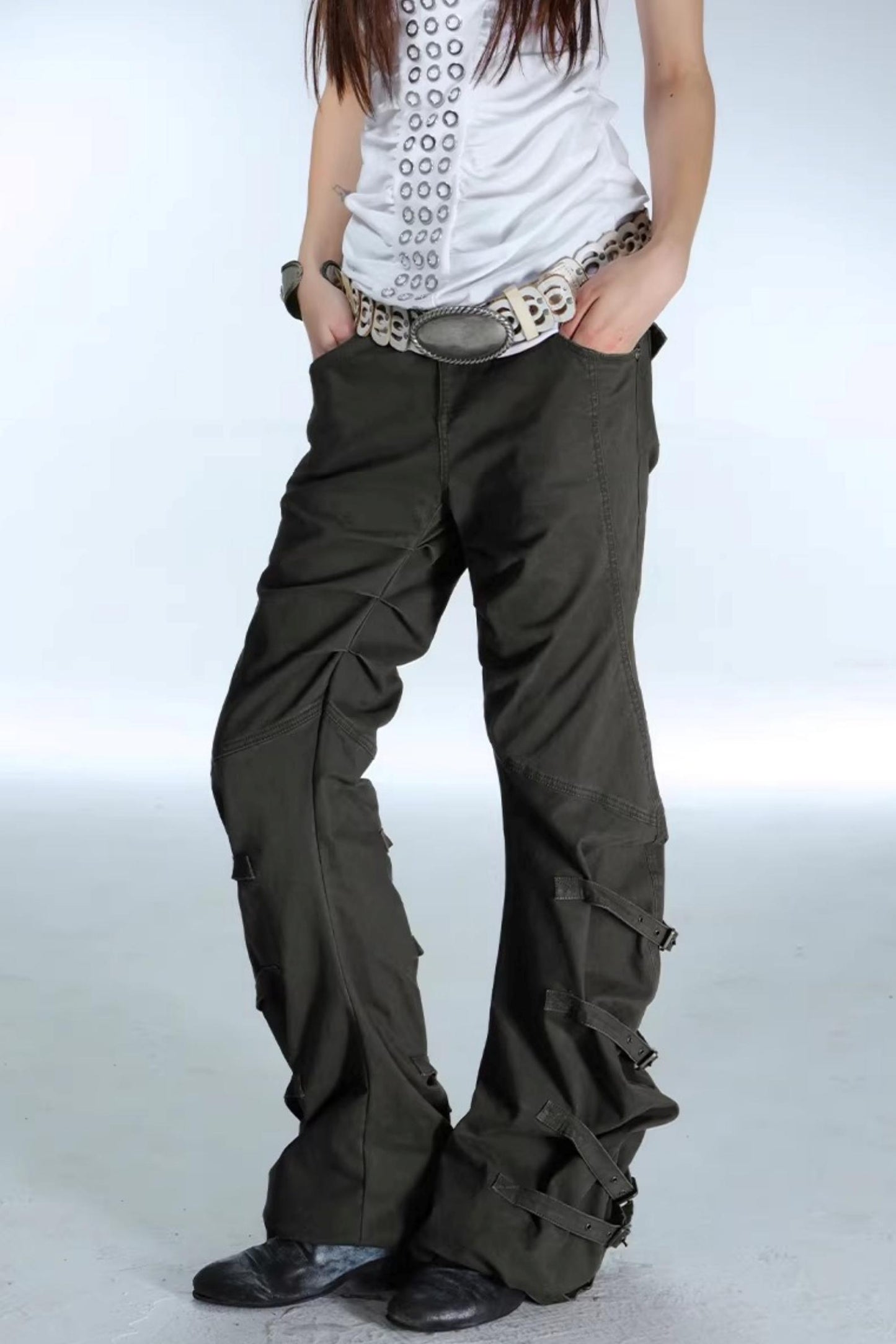 Retro Washed Cotton Trousers