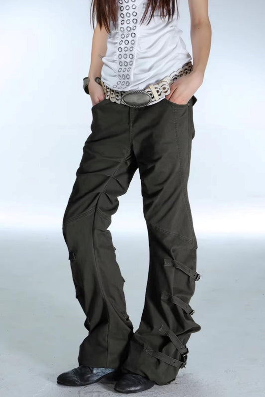 Retro Washed Cotton Trousers